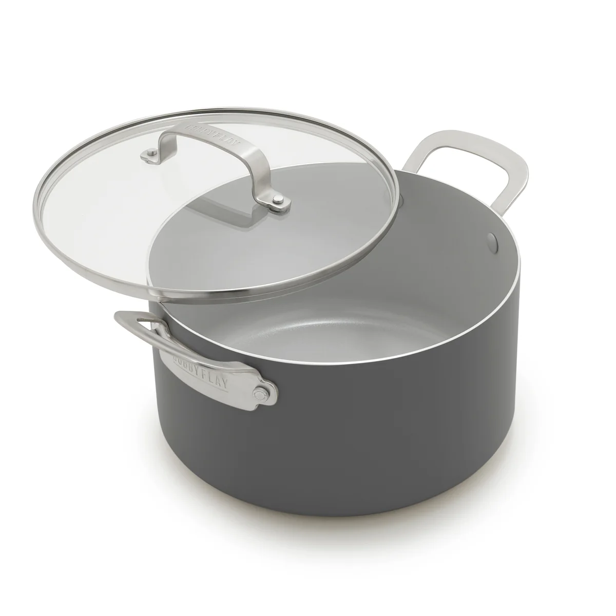 Bobby Flay by GreenPan Professional Ceramic Nonstick 6-Quart Stockpot with Lid | Graphite