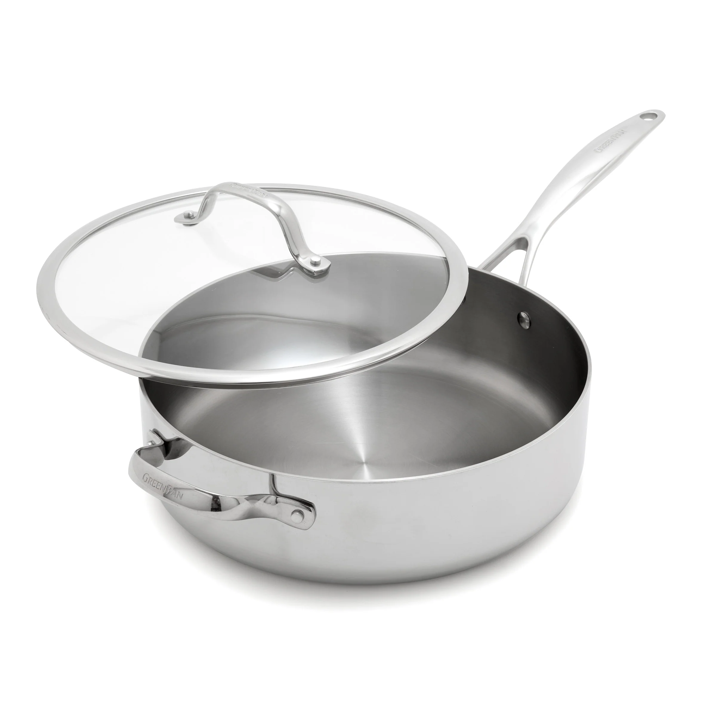 Valencia Pro Stainless Steel Uncoated 5-Quart Sauté Pan with Lid