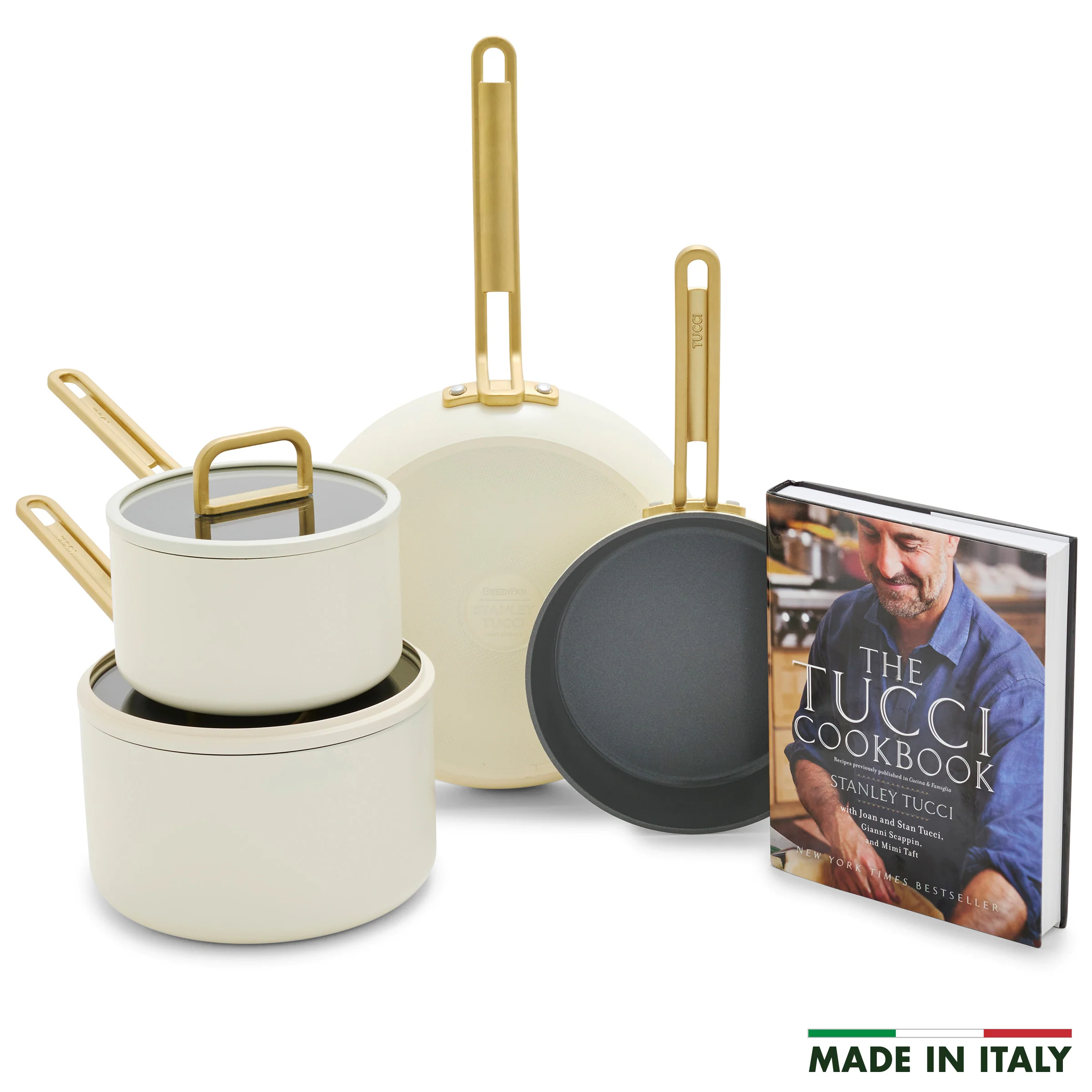 Stanley Tucci™ Ceramic Nonstick 6-Piece Cookware Set | Carrara White