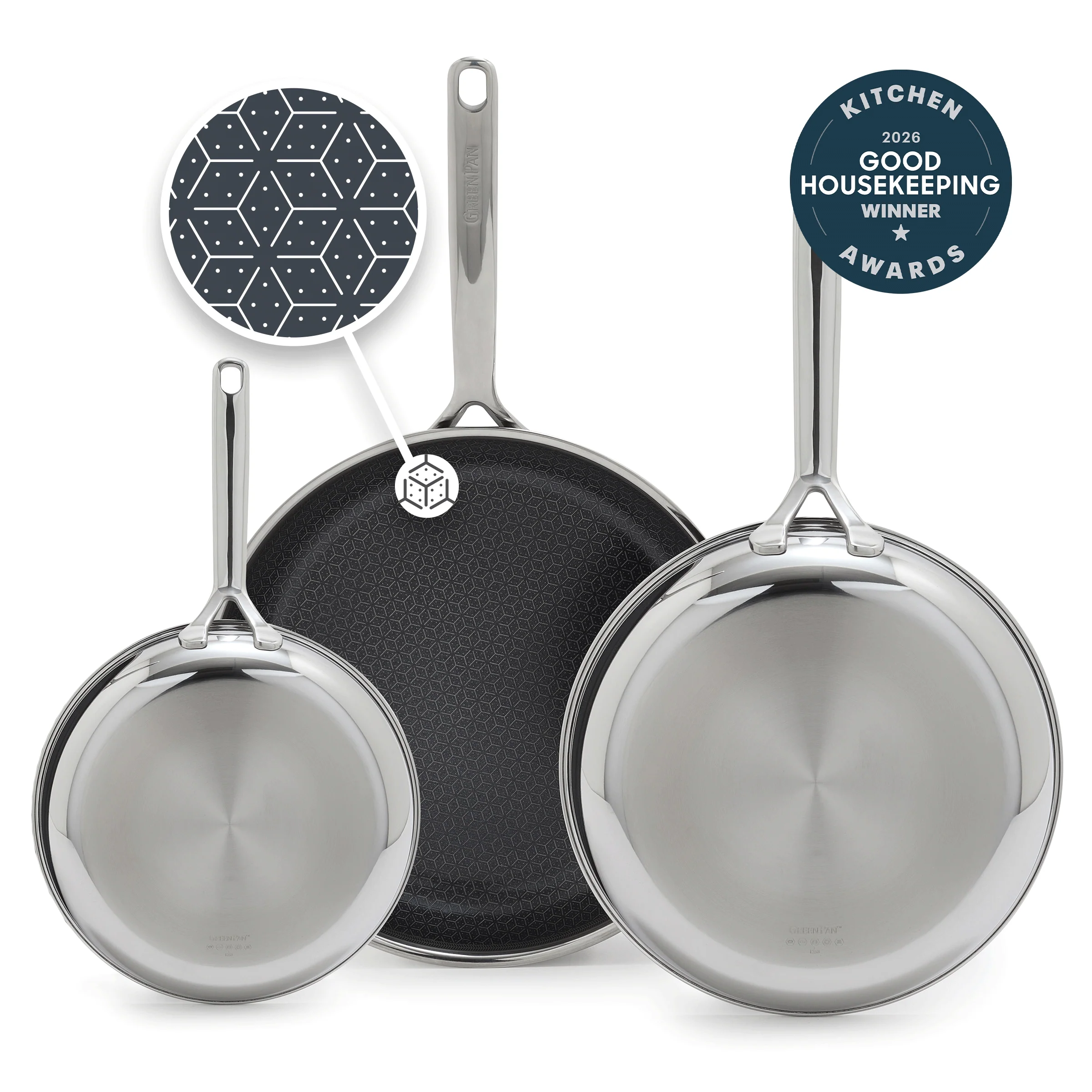Spectra Thermobond Hybrid Ceramic Nonstick 8. 10 and 12 Frypan Set