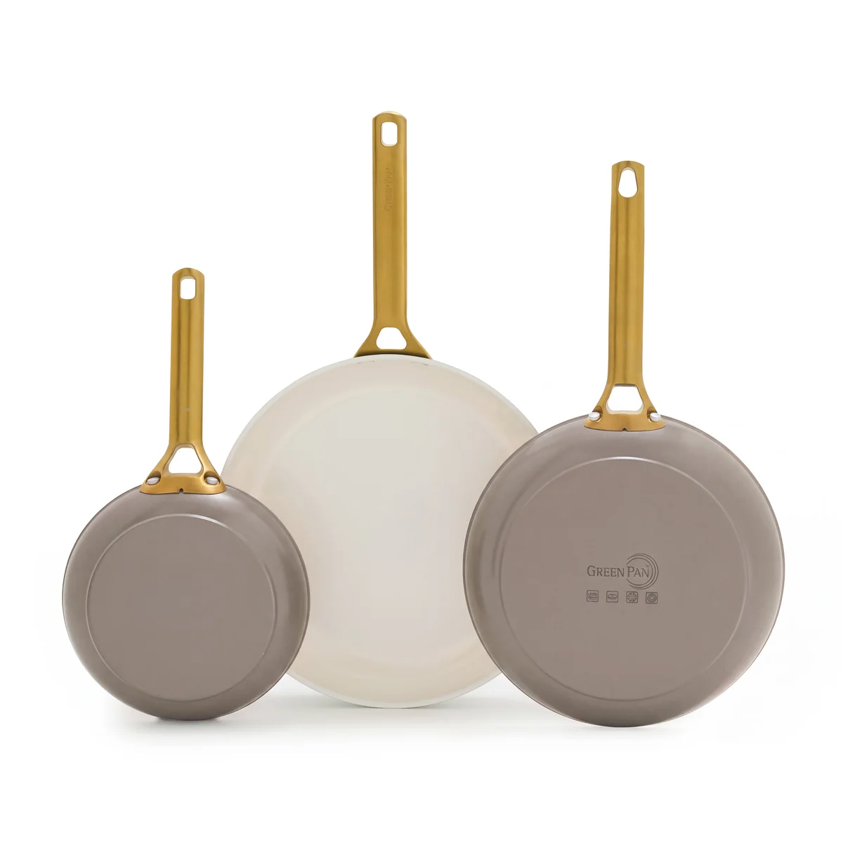 Reserve Pro Ceramic Nonstick 8. 10 and 12 Frypan Set | Latte