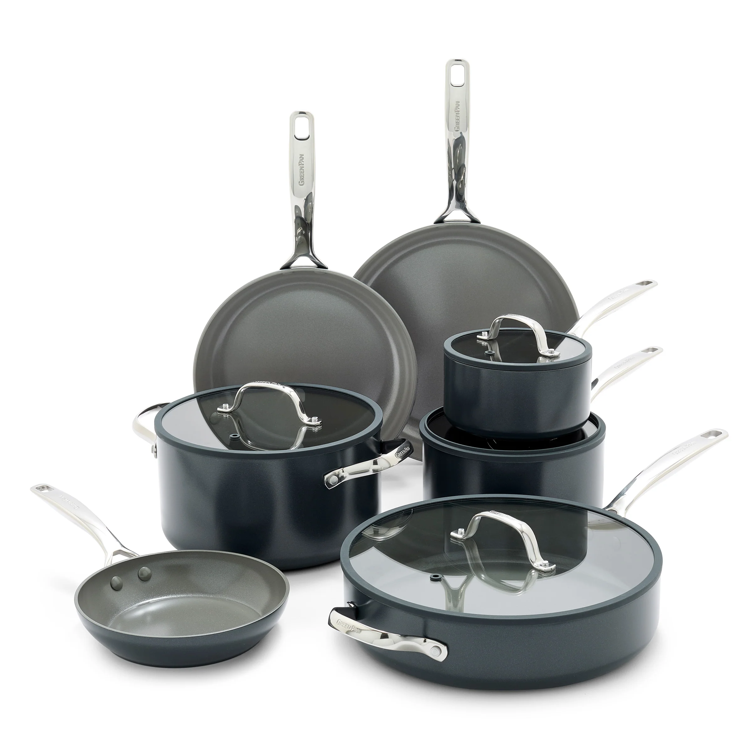 Eras Ceramic Nonstick 11-Piece Cookware Set | Slate