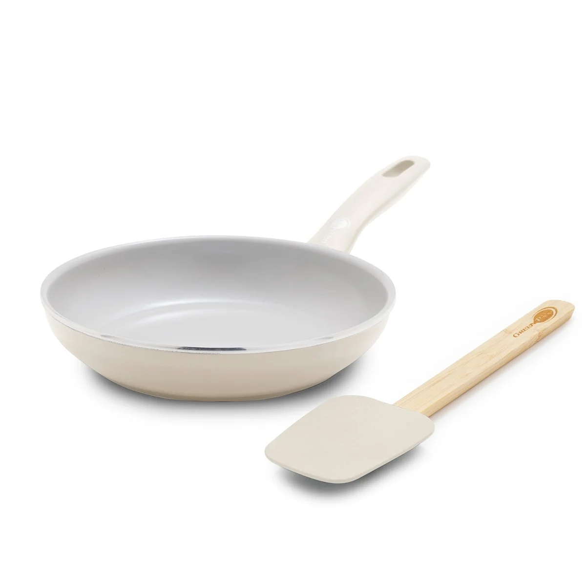 Dover Ceramic Nonstick 8 Frypan with Spatula | Cream White