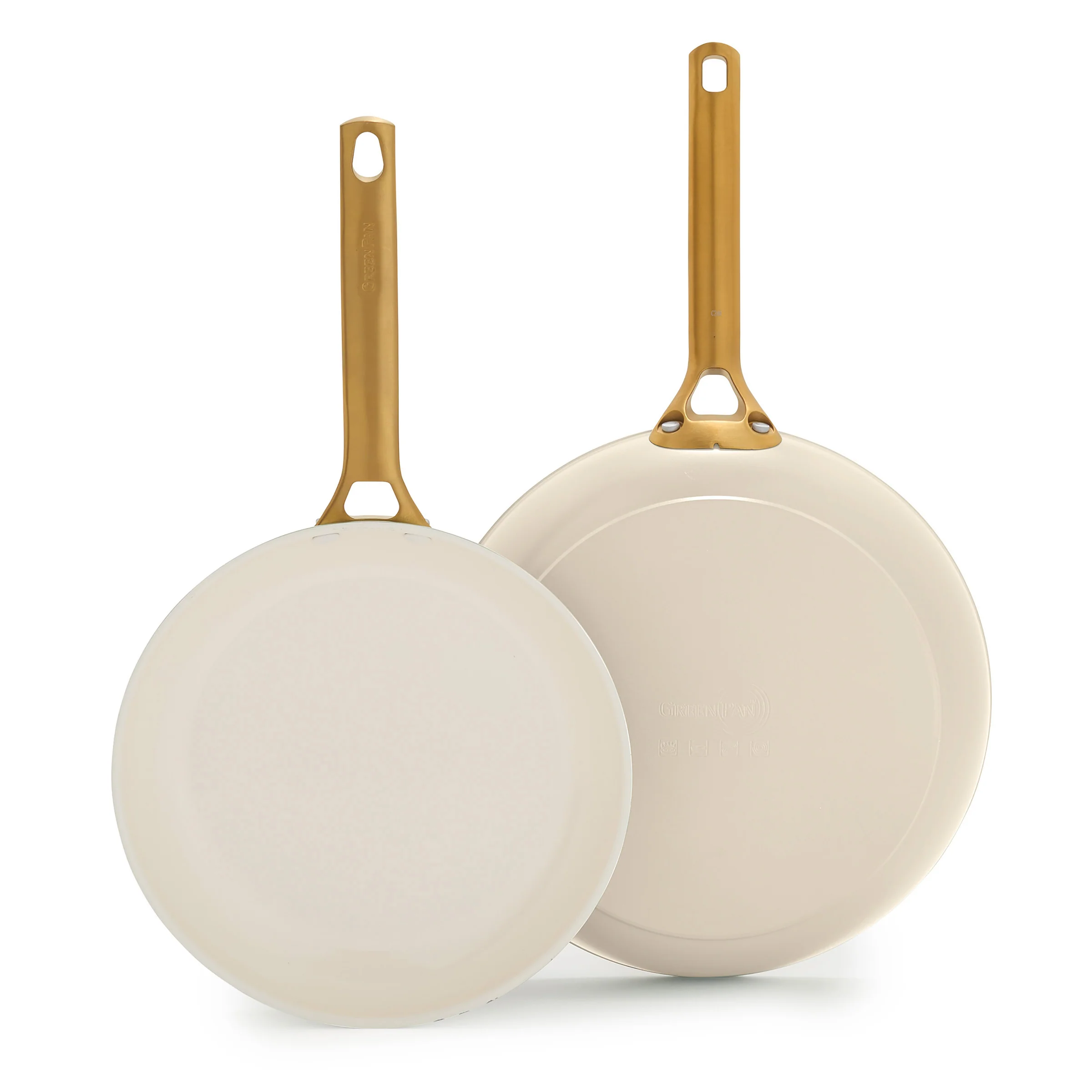 Reserve Pro Ceramic Nonstick 10 and 12 Frypan Set | Cream