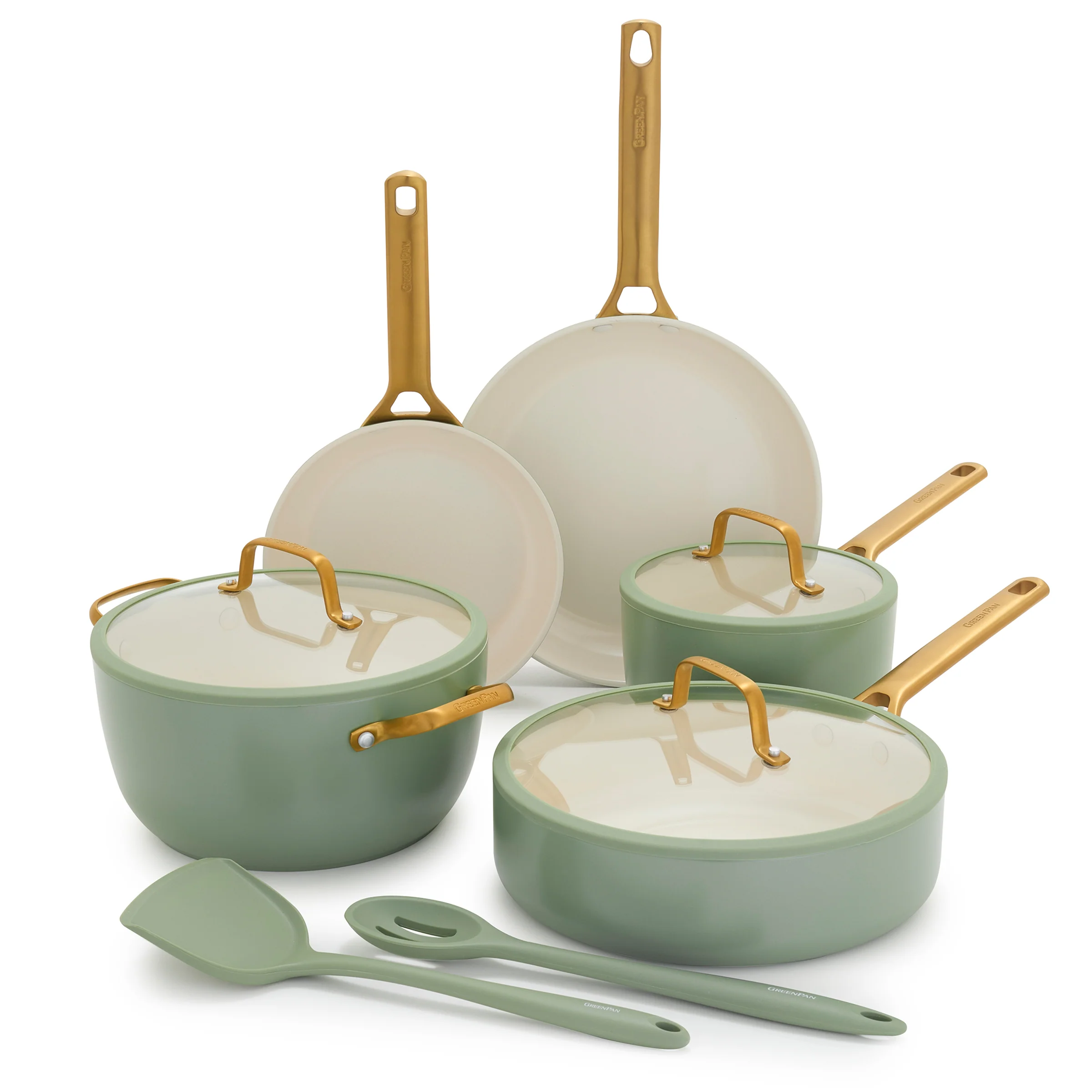Reserve Pro Ceramic Nonstick 10-Piece Cookware Set | Sage
