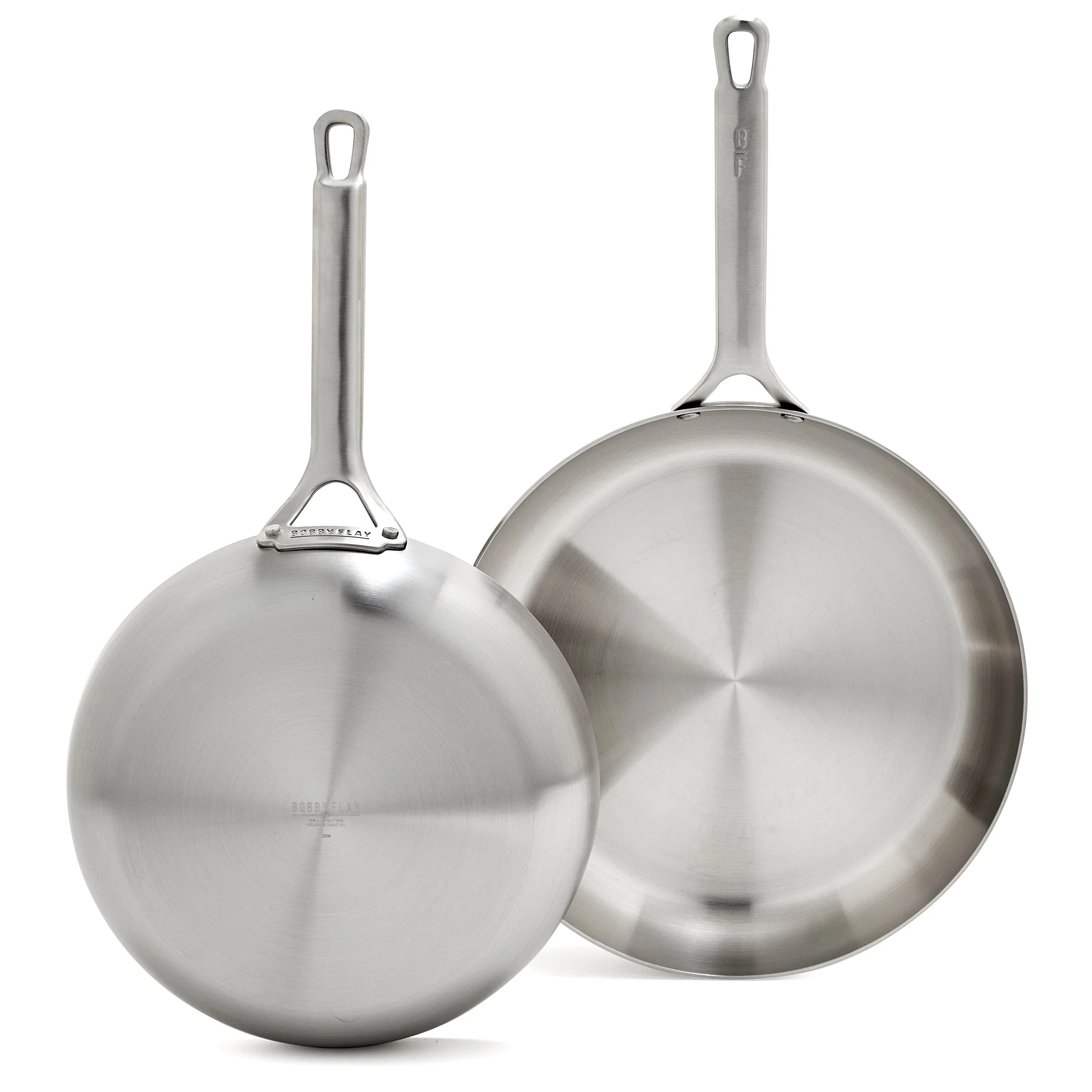 Bobby Flay by GreenPan Chef Series Uncoated Stainless Steel 10 and 12 Frypan Set