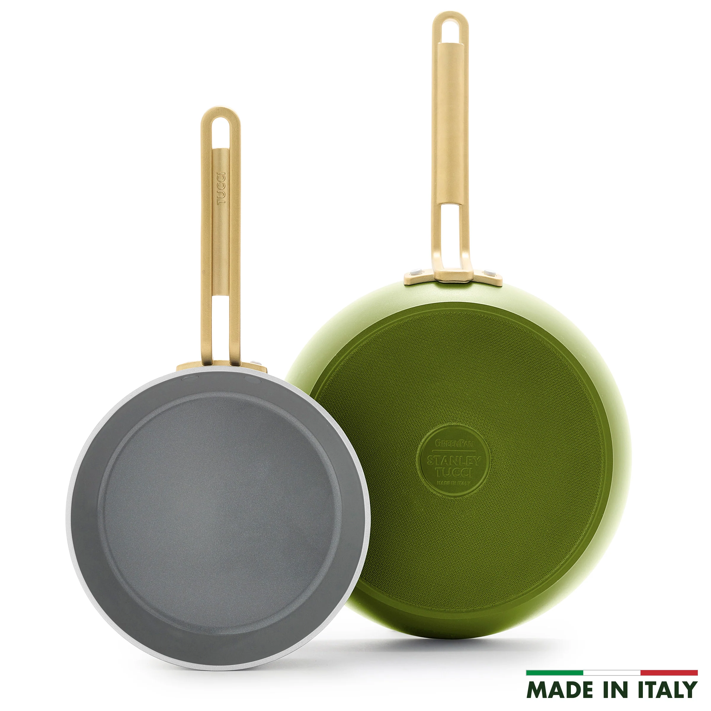 Stanley Tucci™ Ceramic Nonstick 8 and 10 Frypan Set | Tuscan Olive