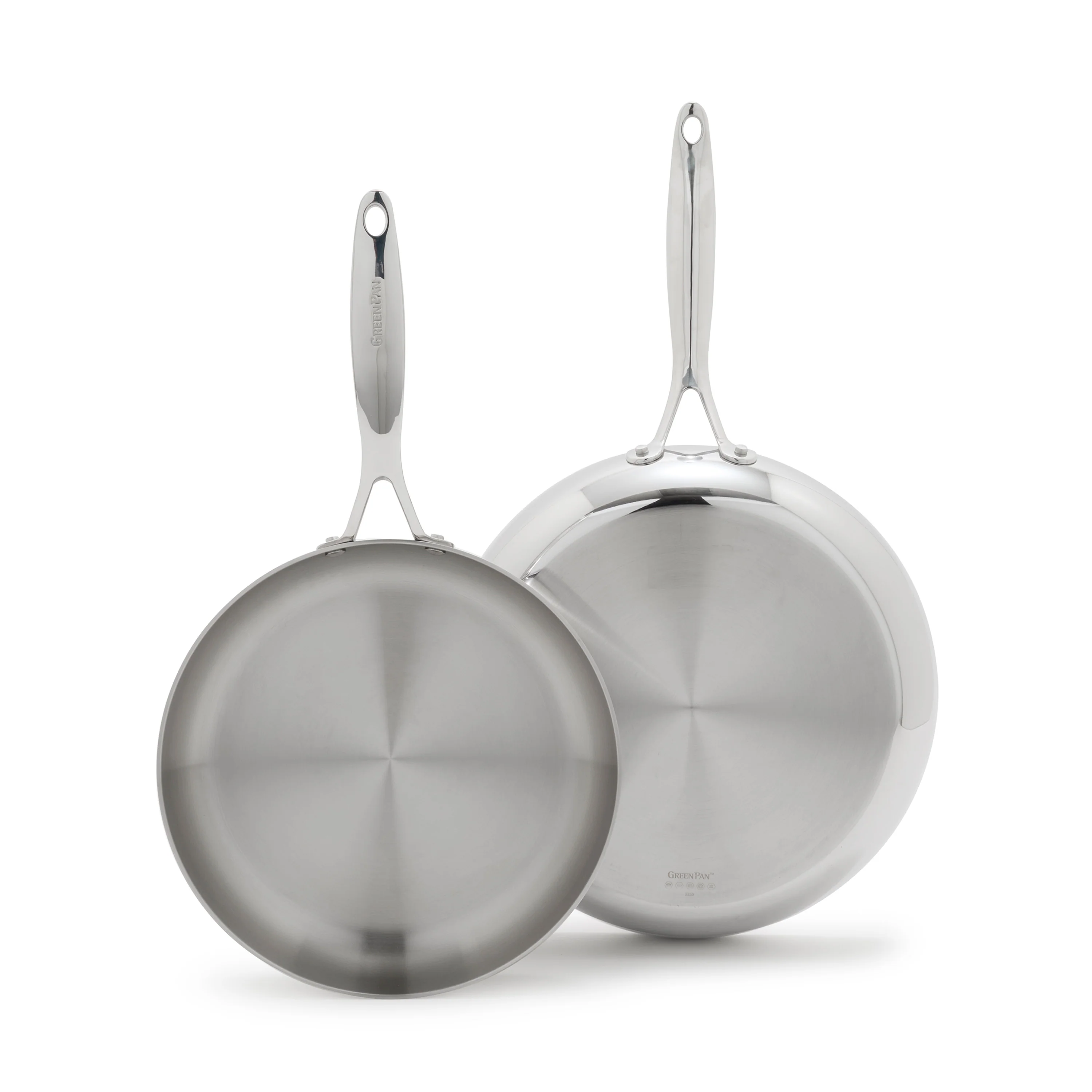 Valencia Pro Stainless Steel Uncoated 10 and 12 Frypan Set