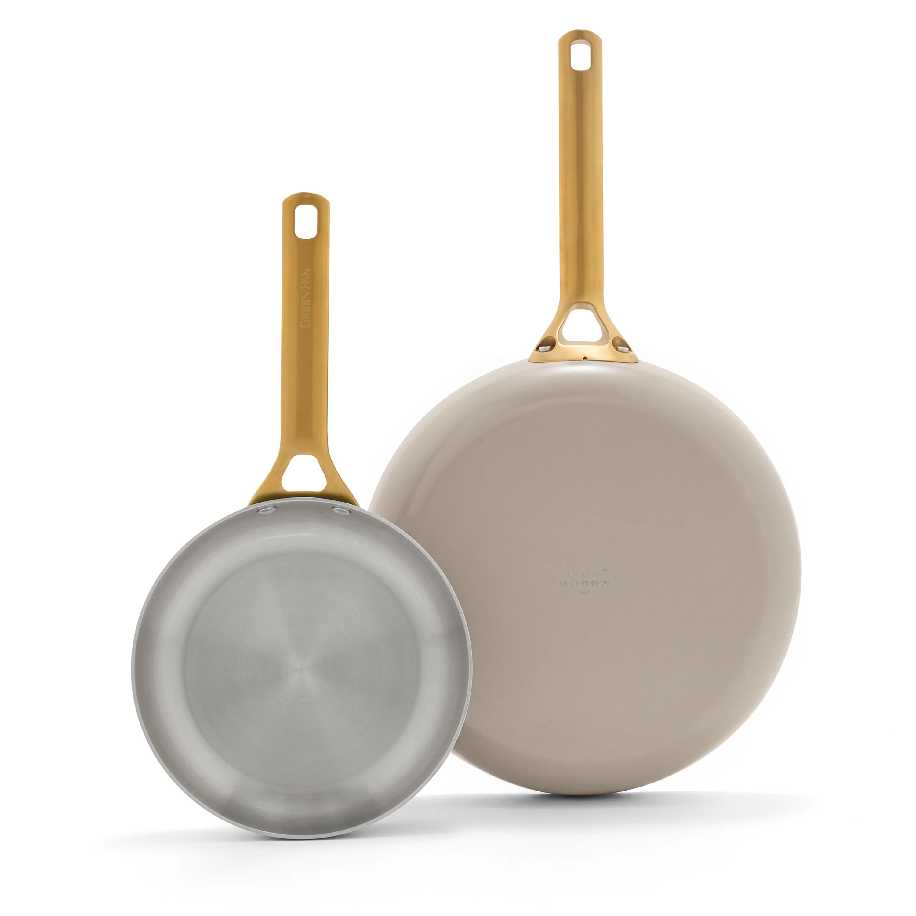Reserve Pro Uncoated Stainless Steel 10 and 12 Frypan Set | Macadamia