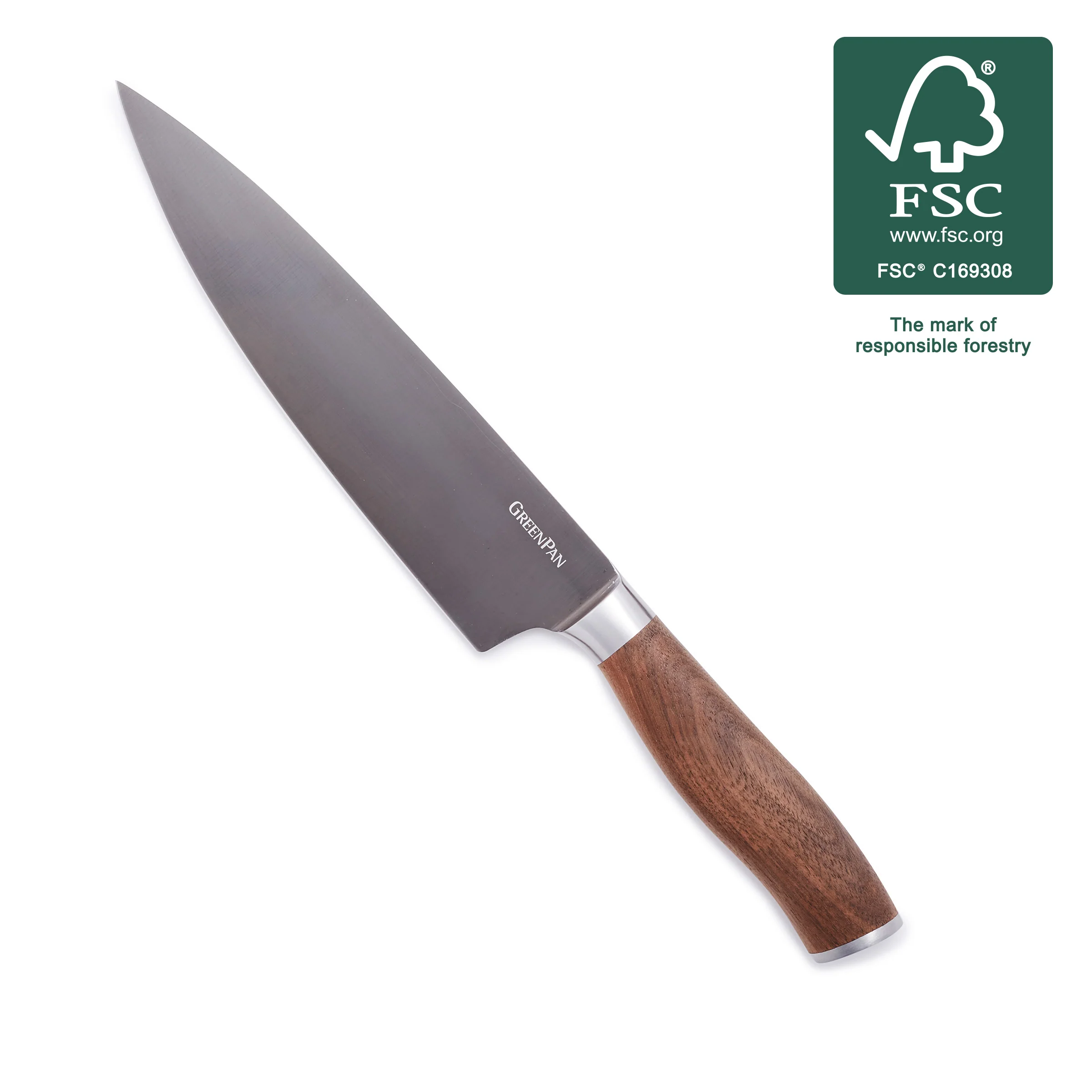 Premiere Titanium Cutlery 8 Chef's Knife with Walnut Handle