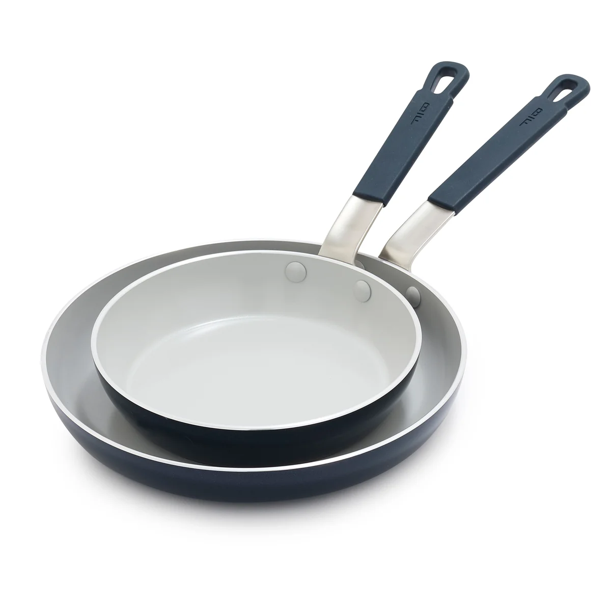 Bobby Flay by GreenPan Professional Ceramic Nonstick 8 and 10 Frypan Set | Oxford Blue