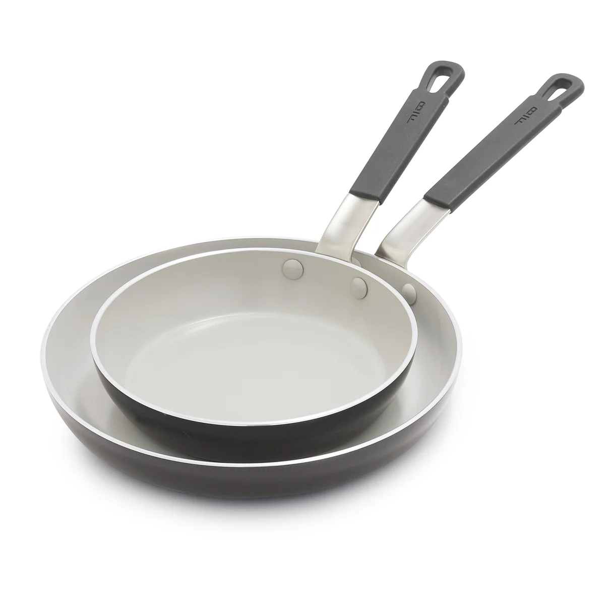 Bobby Flay by GreenPan Professional Ceramic Nonstick 8 and 10 Frypan Set | Graphite