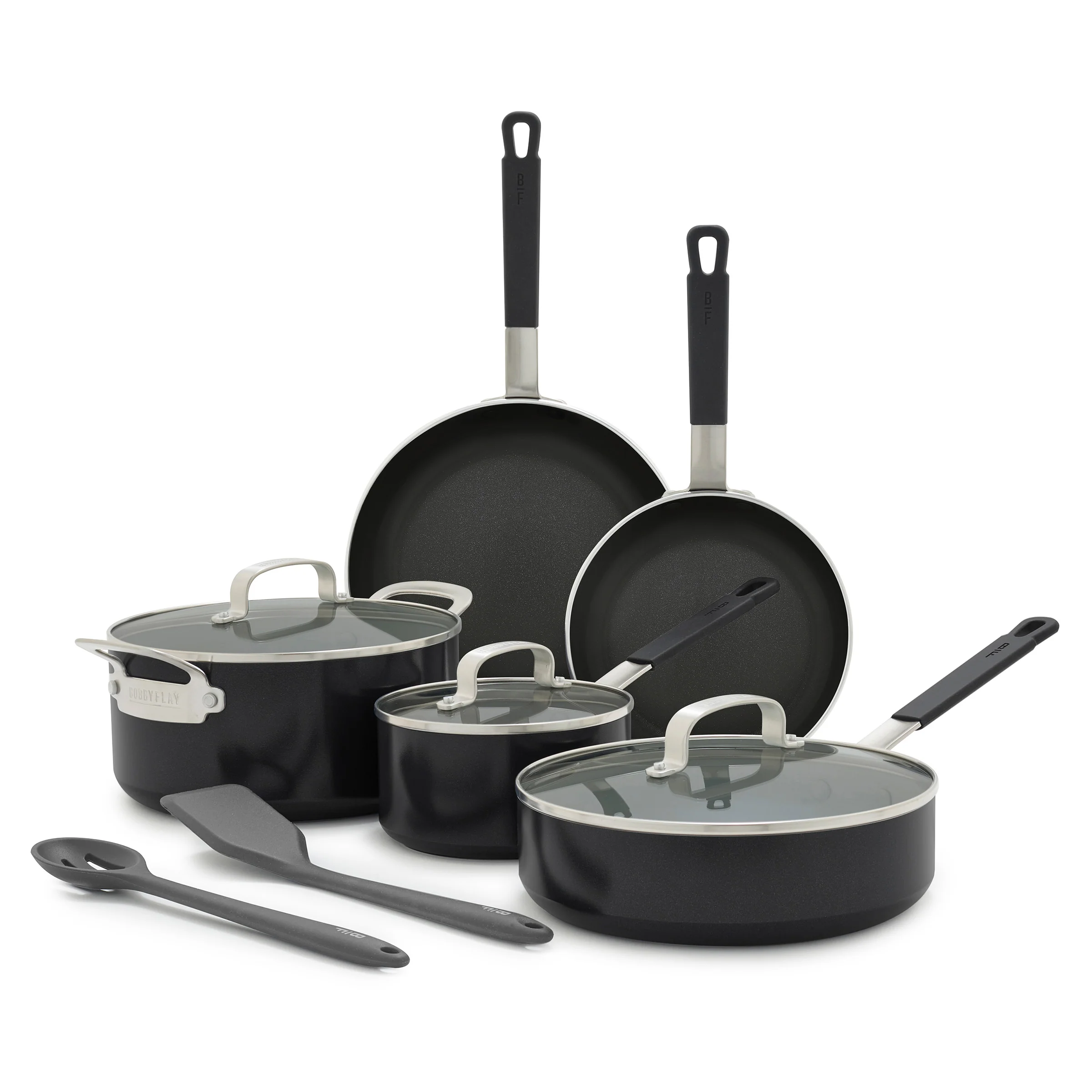 Bobby Flay by GreenPan Professional Ceramic Nonstick 10-Piece Cookware Set | Black